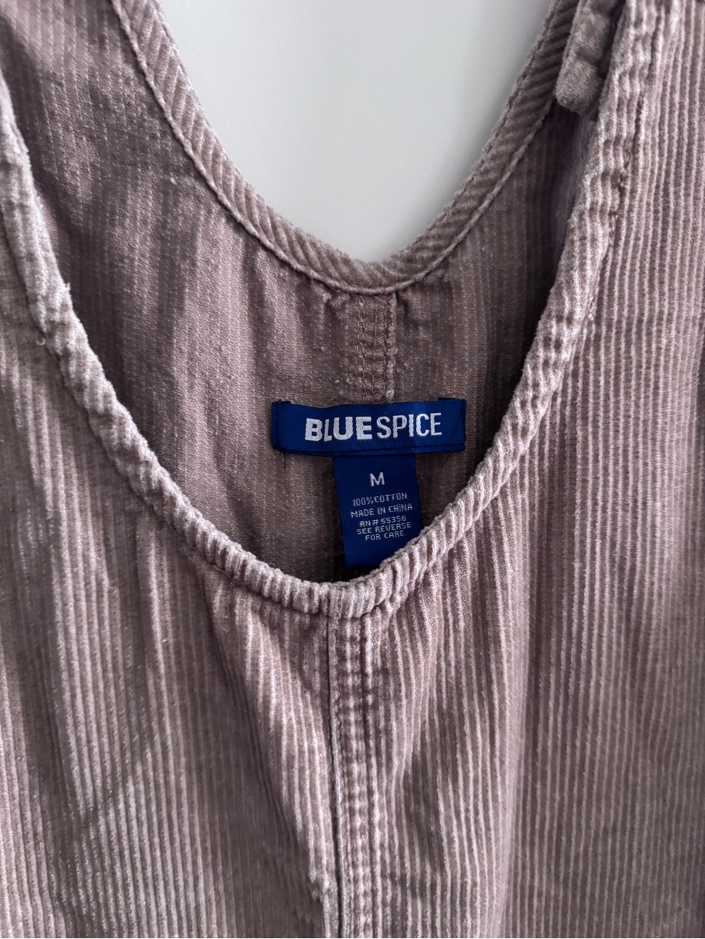 Blue Spice Light Taupe Corduroy Overall Dress - Picture 2 of 5